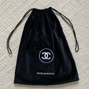 CHANEL oversized drawstring velvet bag